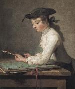 Jean Baptiste Simeon Chardin Young drafters oil painting reproduction
